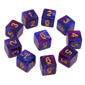 星空6面数字色子数学教具彩色筛子桌面游戏夜店直角骰子桌游配件
