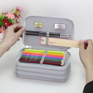 新款美术铅笔袋笔帘36/48/72色素描收纳袋彩色铅笔袋盒文具袋
