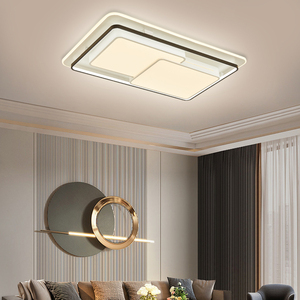 贵派爆款led客厅大灯简约现代三色调光长方形主灯灯具锦绣前程