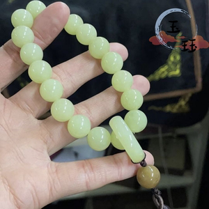黄白老玉佛珠