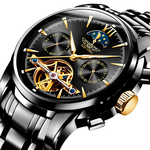 瑞士正品名牌浪琴洺匠手表男全自动陀飞轮多功能机械表镂空商务表