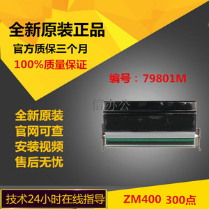 全新ZM400 300dpi/点条码标签打印头热敏头G79801M