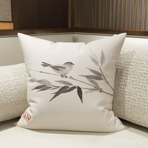 新中式抱枕客厅沙发靠枕棉麻定制长条枕轻奢高档飘窗可拆洗枕套
