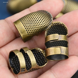 顶针指套抵戒缝纫斜面纯铜金属铜顶针箍加厚十字绣顶针压针器工具