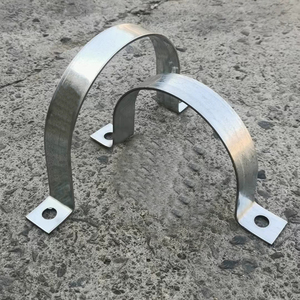 现货加宽骑马卡32 108 203直径单面半圆抱箍指示牌镀锌管扁铁卡箍
