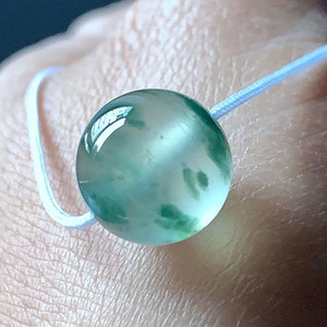 拍卖缅甸天然翡翠珠子冰种飘花单珠散珠转运珠13mm路路通玉珠坠子