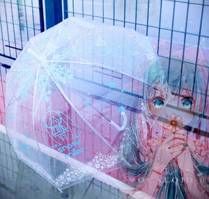 独家专利日本进口动漫卡通小清新可爱初音未来透明伞长柄公主雨伞