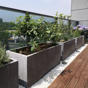 水泥花盆种菜客厅花槽黑色花箱特大号定制户外长方形北欧室内楼顶