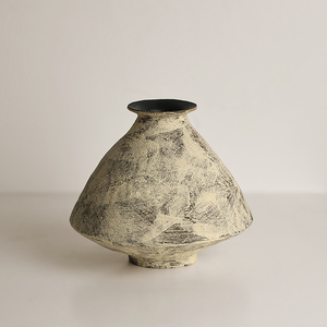 陶瓷花瓶化妆土日式茶室席摆件陈设道具侘寂风复古插花瓶居家摆件