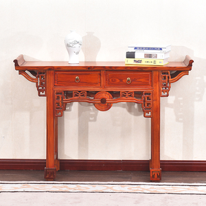 实木条案中式香案榆木中堂六件套仿古供桌佛台农村供奉台神台佛龛