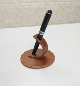 桌面笔架真皮手工制作植鞣头层真牛皮钢笔支架定做薛氏工坊