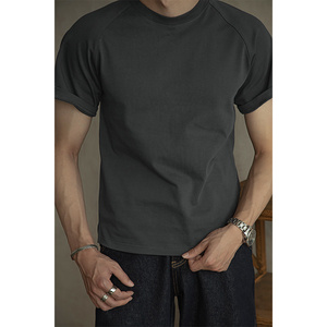 唔刃 阿美咔叽新疆棉300g重磅纯棉短袖T恤美式小领口三本针秋季