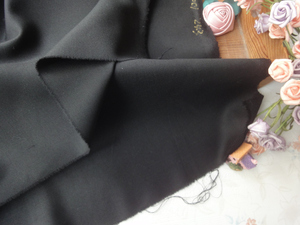 黑色精纺纯羊毛布料韩国外贸原单原创手工欧美民族风西装服装面料