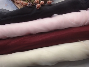 四色素色网纱蕾丝欧根纱布料外贸原单原创手工日韩欧美服装面料