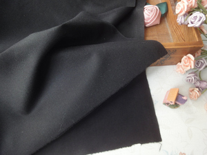 黑色半精纺纯羊毛布料韩国外贸原单原创手工欧美套装西装服装面料