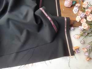 黑色精纺羊毛混纺布料外贸原单原创手工欧美日韩职业西装服装面料