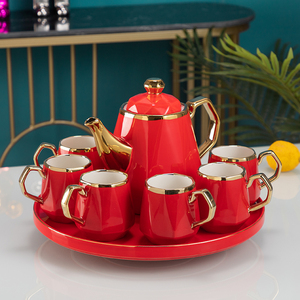 创意结婚杯子整套红色茶杯陶瓷茶壶耐热茶具客厅茶壶送礼套装