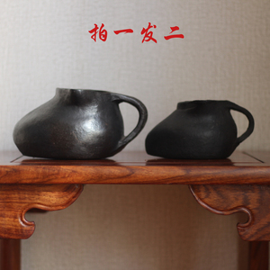 云南迪庆香格里拉尼西黑陶手工烤煮茶罐中式纯色粗陶非遗柴烧正品