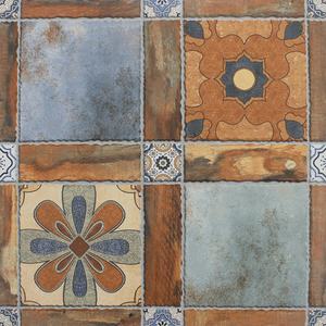 水泥花砖600复古瓷砖室外阳台花园防滑地砖中式古典花片餐厅墙砖