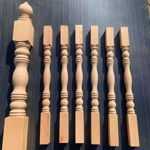 实木楼梯扶手厂家直销红橡木楼梯定做中式护栏白坯立柱橡木踏步板