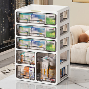 药箱家庭装抽屉式大号药品收纳盒家用大容量药盒常用药多层收纳柜