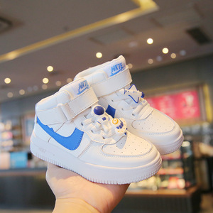 男童运动会鞋子空军一号新款帅气宇航员真皮太空鞋潮流休闲小白鞋