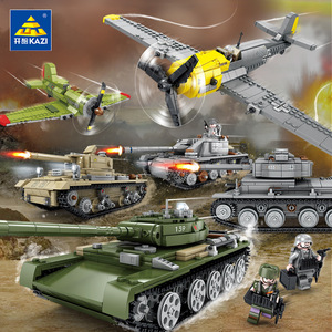 二战系列坦克飞机战斗机模型小颗粒益智拼装启蒙积木男孩玩具