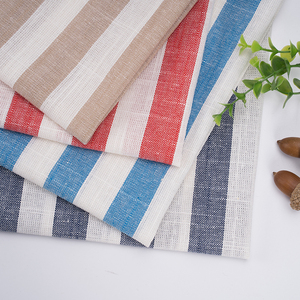 棉麻布料色织2厘米宽条子面料亚麻条纹不掉色布料手工DIY抱枕面料