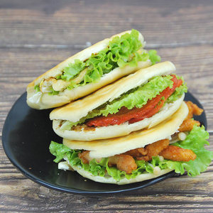 商用白吉饼肉夹馍饼白吉馍陕西特产里脊馍夹菜烧饼百吉饼早餐速食