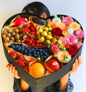 创意水果鲜花礼盒高档生日送礼速递果篮广州北京上海全国同城配送