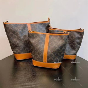 小号现货celine赛琳女包经典老花凯旋门logo水桶包中号单肩斜挎包