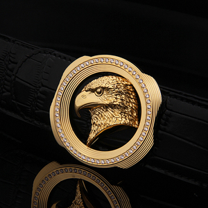 0039人付款淘宝新款劳伦斯史蒂芬鹰头皮带 镶钻钢扣男士牛皮老鹰扣头