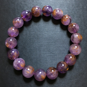 天然紫钛晶极光23手链auralite23紫幽灵手串金钛发晶紫晶水晶饰品