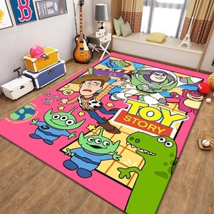 卡通可爱地毯卧室玩具总动员地垫沙发客厅地毯书房床边毯满铺定制