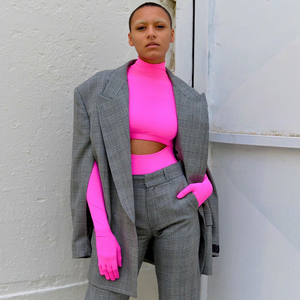 darlingaga 性感小心机镂空连手套连体衣女紧身收腰连体t恤上衣潮