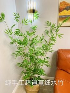 新品带稍仿真竹子加密细毛竹室内装饰屏风隔断室外庭院造景假植物