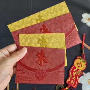 朱姓氏红包封定制金色横版新年压岁钱2024龙年创意个性利是封50个