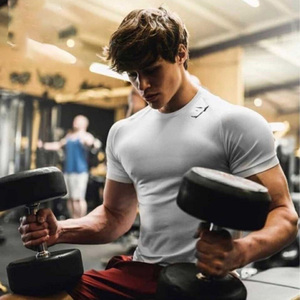 超帅gymshark健身衣男肌肉鲨鱼gym幻影紧身衣短袖运动速干上衣