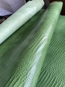 139元整张手工diy头层橄榄绿竹节纹鳄鱼纹真皮牛皮原料鞋包手表料