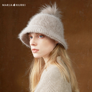 marjakurki玛丽亚古琦针织帽兔毛线帽女秋冬保暖加厚时尚帽子纯色