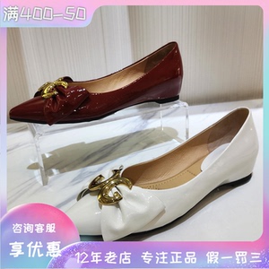 comely康莉女鞋2022春专柜正品尖头舒适粗跟蝴蝶结女单鞋klx21268