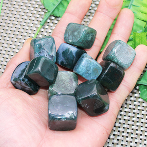 易晶缘天然绿色水草玛瑙石摆件块状水晶碎石毛料鱼缸装饰造景石头