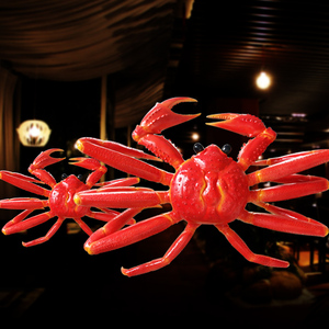 玻璃钢仿真螃蟹雕塑 海鲜馆酒点楼餐厅装饰摆件 户外大型美陈装饰