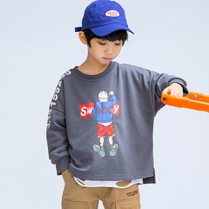 童装2019秋季新款中大男童上衣 韩版休闲 帅气嘻哈漫画人卫衣