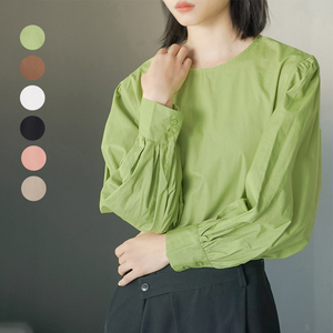 秋季新款长袖衬衣女式韩版宽松纯棉上衣衬衫女外贸欧美女装Shirt