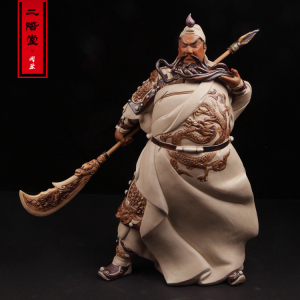 关公 关羽 石湾公仔陶瓷办公室店铺乔迁开业家居玄关门厅中式摆件