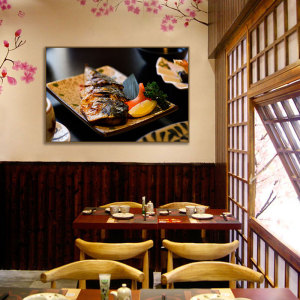 日式风格特色装饰画餐厅居酒屋寿司店烧烤店壁画日本美食料理挂画