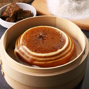 乐肴居双色发糕馒头 黑珍珠网红营养儿童早餐红糖速冻面点320g4个