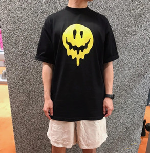 balenciaga巴黎世家融解笑脸印花背后骷髅手刺绣短袖男t恤女tee