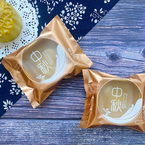 新款100克中秋月饼包装袋金色125克冰皮豆沙广式月饼包装袋100个